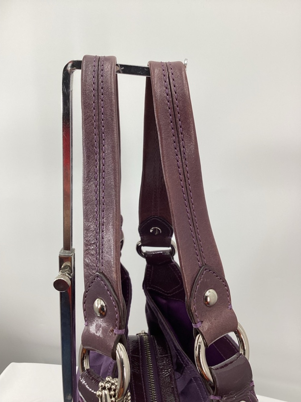 Y2K Coach Madison Maggie Purple Signature Shoulder Bag - Picture 5 of 16